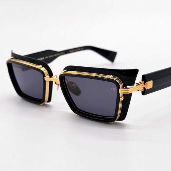 NEW BALMAIN ADMIRABLE BPS-130A UNISEX BLACK/GOLD SUNGLASSES BALMAIN - Picture 8 of 14